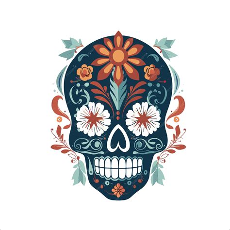 Premium Vector | SKULL TATTOO WITH NATURE DECORATION ELEMENT GRAPHIC