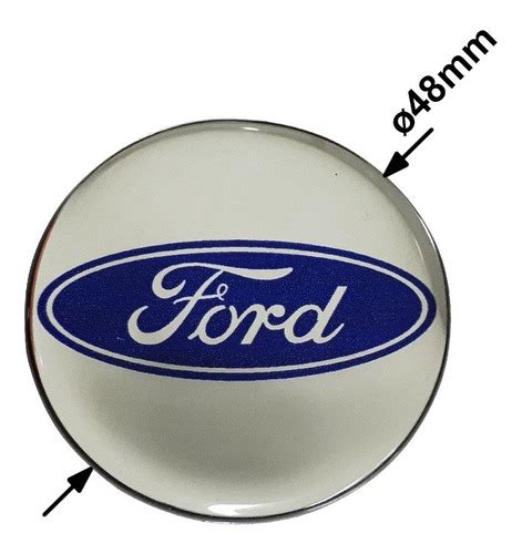 Jogo Adesivo Emblema Centro Roda Calota Resinado Linha Ford