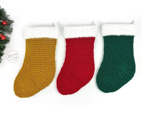 Easy Christmas Stocking Pdf Crochet Pattern Jo To The World Creations