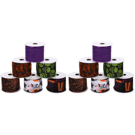 Halloween Wrapping Ribbons 12 Rolls Webbing Velvet Embellishments Strap