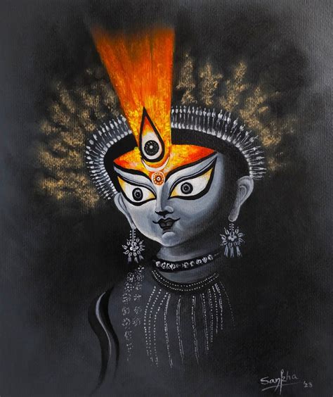 Maa Durga | Durga painting, Hand painting art, Durga maa