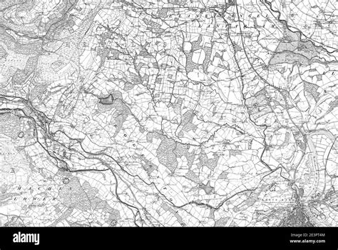 Map Of Monmouthshire Sheet 028 Ordnance Survey 1884 1887 Stock Photo