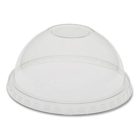 Earthchoice Cold Cup Lids With No Straw Hole, Dome Lid, Clear, Fits 12 ...