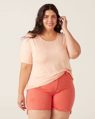 Blusa B Sica Feminina Plus Size Decote Redondo Em Viscolinho Stretch