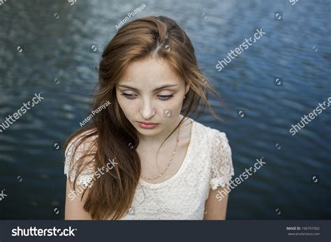 Amazing Sad Girl Big Eyes On Stock Photo Edit Now 199791092