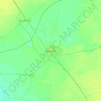 Jacobabad topographic map, elevation, terrain