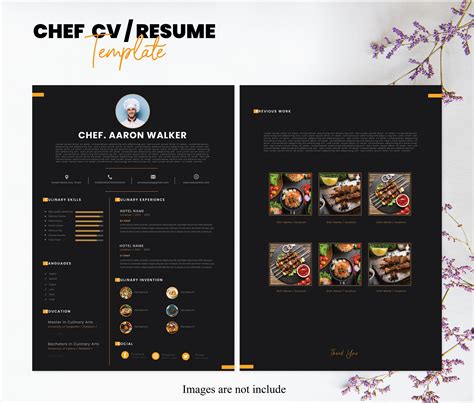 Executive Chef Resume Template Behance