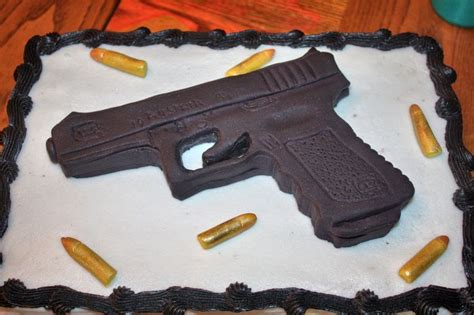 12 Groomsmen Cakes With A Gun Photo Gun Birthday Cake Gun Birthday