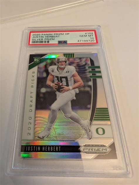 Justin Herbert 2020 Prizm Draft Picks 102 Silver Price Guide Sports