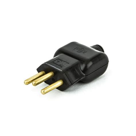 Plug Macho Tomada Elétrica Reto Tripolar 10A Preto CIRILO CABOS