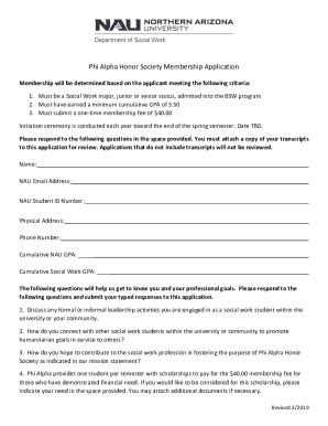 Fillable Online Phi Alpha Honor Society Membership Application Fax