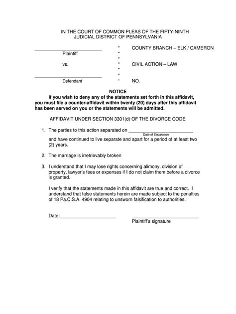 Separation Affidavit Template Fill Online Printable Fillable Blank Pdffiller