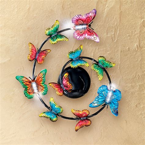 Butterfly Spiral Solar Outdoor Wall Decor | Collections Etc.