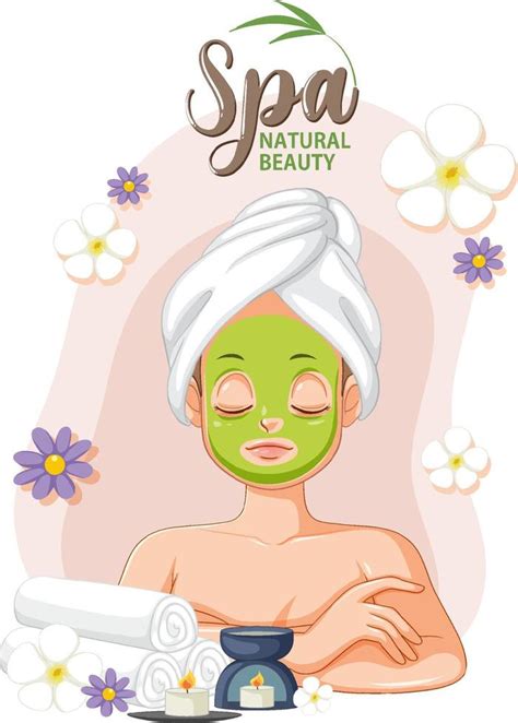 Spa Woman Applying Facial Mask 13500075 Vector Art At Vecteezy