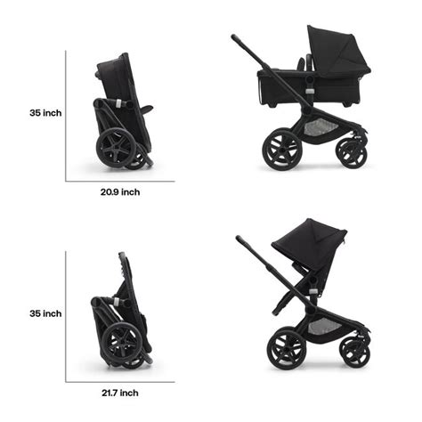 Bugaboo Fox 5 bassinet and seat stroller Midnight black sun canopy ...