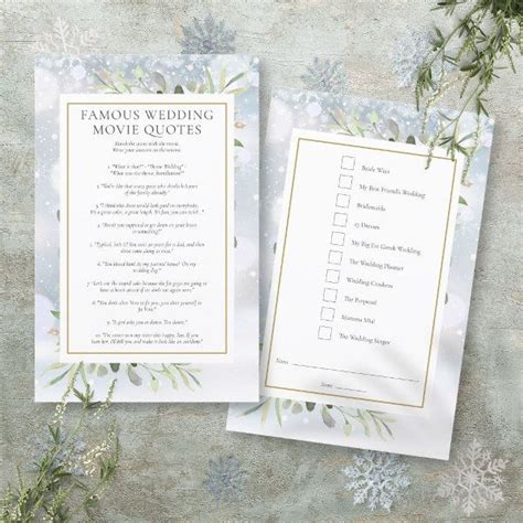 Famous Movie Quotes Winter Bridal Shower Game Zazzle In 2024