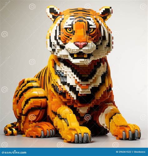 Vibrant Lego Tiger Model with Naturalistic Proportions - Conceptual ...