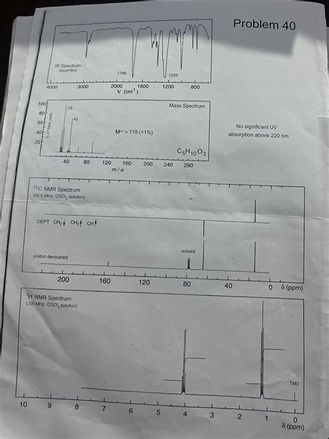 Solved Problem 40No significant UV absorption above 220 | Chegg.com 