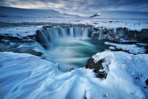 Body of water, Godafoss, waterfall, winter HD wallpaper | Wallpaper Flare