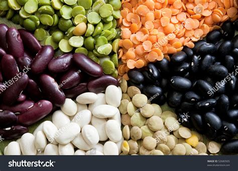 Multicolored Mixed Dried Beans Peas String Stock Photo 52680505