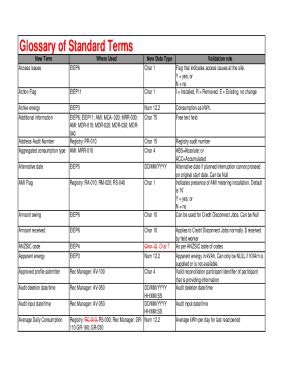 Fillable Online Glossary Of Standard Terms Fax Email Print Pdffiller