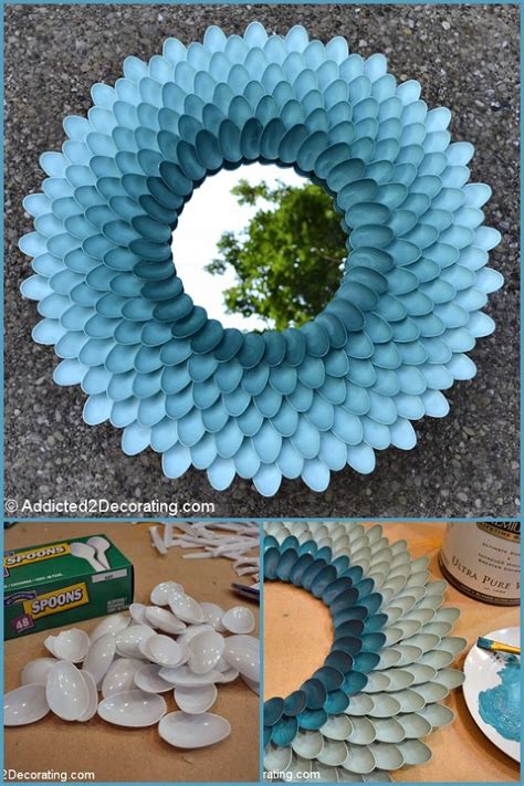 Chrysanthemum Mirror Made With Plastic Spoons Plastic Spoon Art