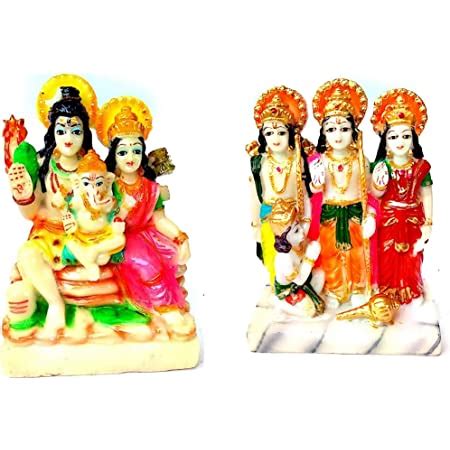 Buy Krishnagallery Shiv Parivar And Ram Darbar Statue Marble Murti For