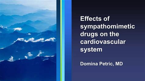 Effects of sympathomimetic drugs on the cardiovascular system | PPT