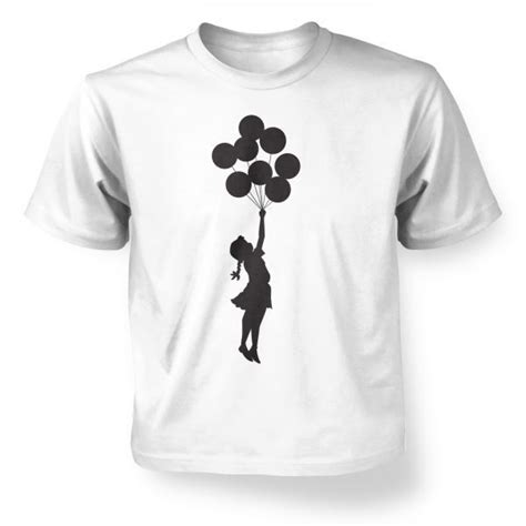 Viz Banksy Herren T Shirt Offiziell Fliegen Ballons Mädchen Design