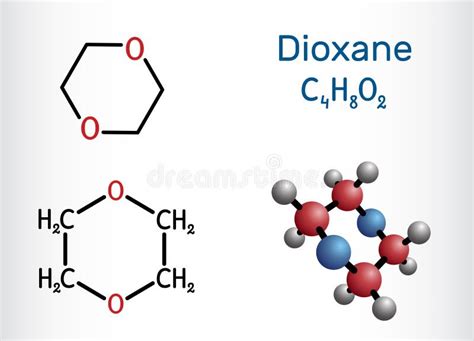 Dioxane 1,4-Dioxane Molecule. it is Used Primarily As a Solvent in the ...