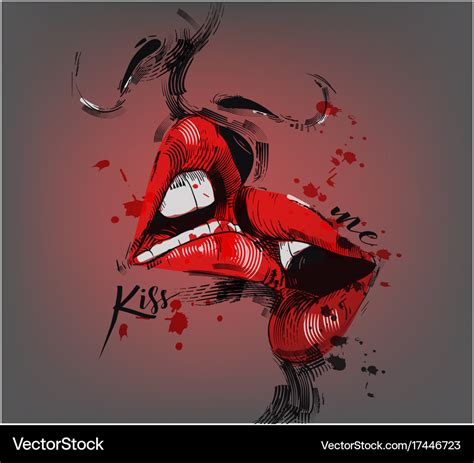 Kissing lips Royalty Free Vector Image - VectorStock