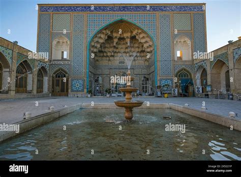 Qom, Iran - April 6, 2024: Jameh Mosque or the ancient central mosque is one of the old mosques ...