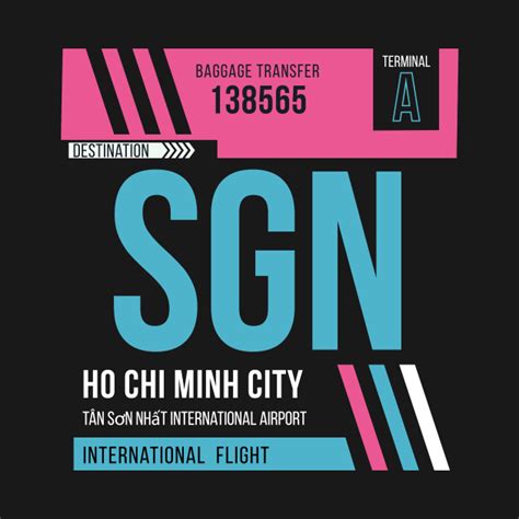 Ho Chi Minh City (SGN) Airport Code Baggage Tag - Saigon - Long Sleeve ...