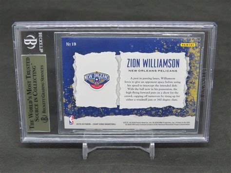 Panini Court Kings Zion Williamson Maestros Rc Bgs Pelicans