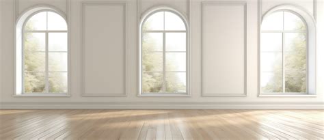 Empty room with bog window and wooden floor 27032222 Stock Photo at ...