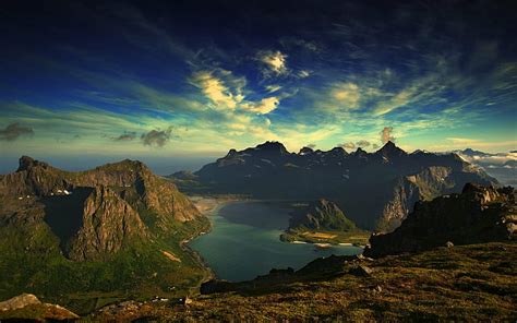 Earth Scenic Cloud Forest Lake Landscape Mountain Panorama HD