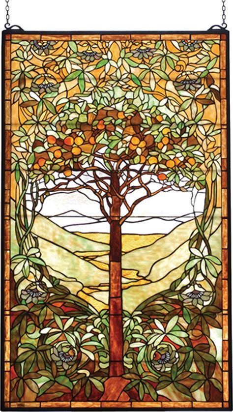 Tiffany Tree Of Life Stained Glass Window Fall Stained Glass Panels