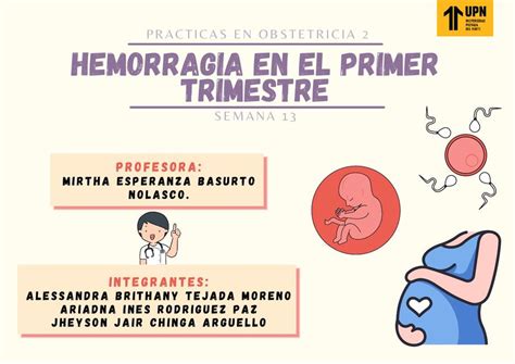 Hemorragia En El Primer Trimestre Alessandra Tejada Moreno Udocz