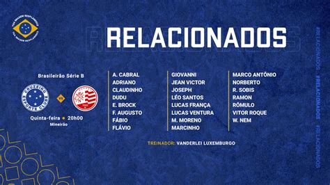 Cruzeiro Divulga Lista De Relacionados Para Duelo Diante Do N Utico