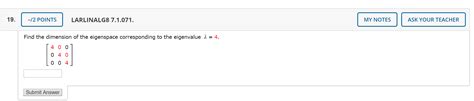 Solved 2 Points Larlinalg8 7 1 071 My Notes Ask Your
