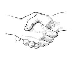 Hand Drawn Sketch Illustration Handshake Stock Vector Royalty Free