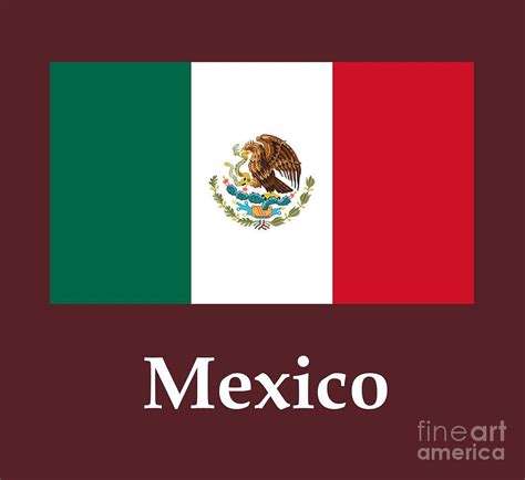 Mexico Flag And Name Digital Art by Frederick Holiday - Fine Art America