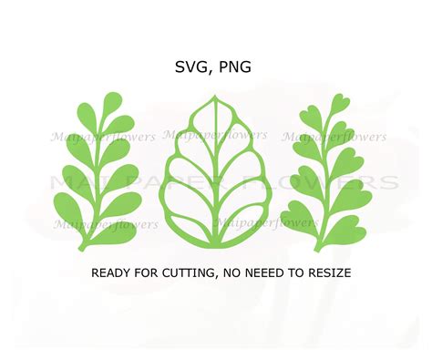 6 Paper Flower Leaves Templates Svg Pdf Dxf Png Branches Svg Paper