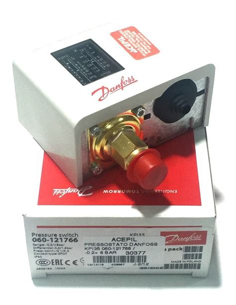 060 121766 Pressostato Kpi 35 Danfoss 0 2 A 8 Bar Hidrante Frete grátis