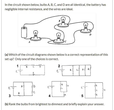 SOLVED In The Circuit Shown Below Bulbs A B C And D Are All