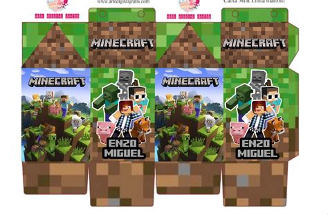 Caixa Minecraft Para Imprimir - Caixa Minecraft Para Imprimir