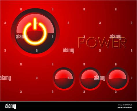 Red power button Stock Vector Image & Art - Alamy