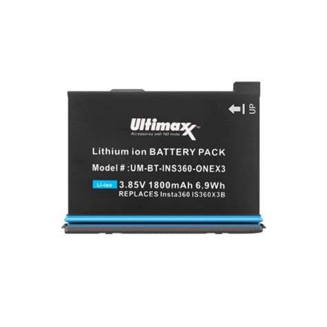 Ultimaxx Replacement Recharger Battery For Insta360 ONE X3 1800 MAh