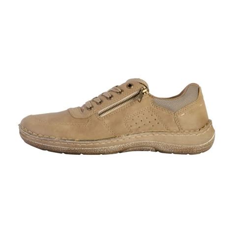 Baskets Basses Beige RIEKER Homme Cuir Lacets Plat