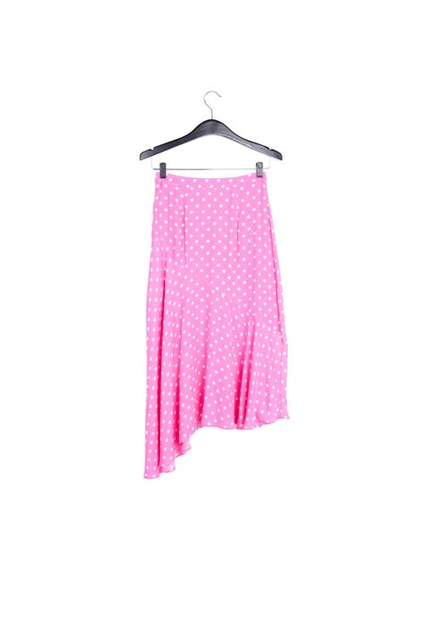 Neon Pink Polka Dot Midi Skirt